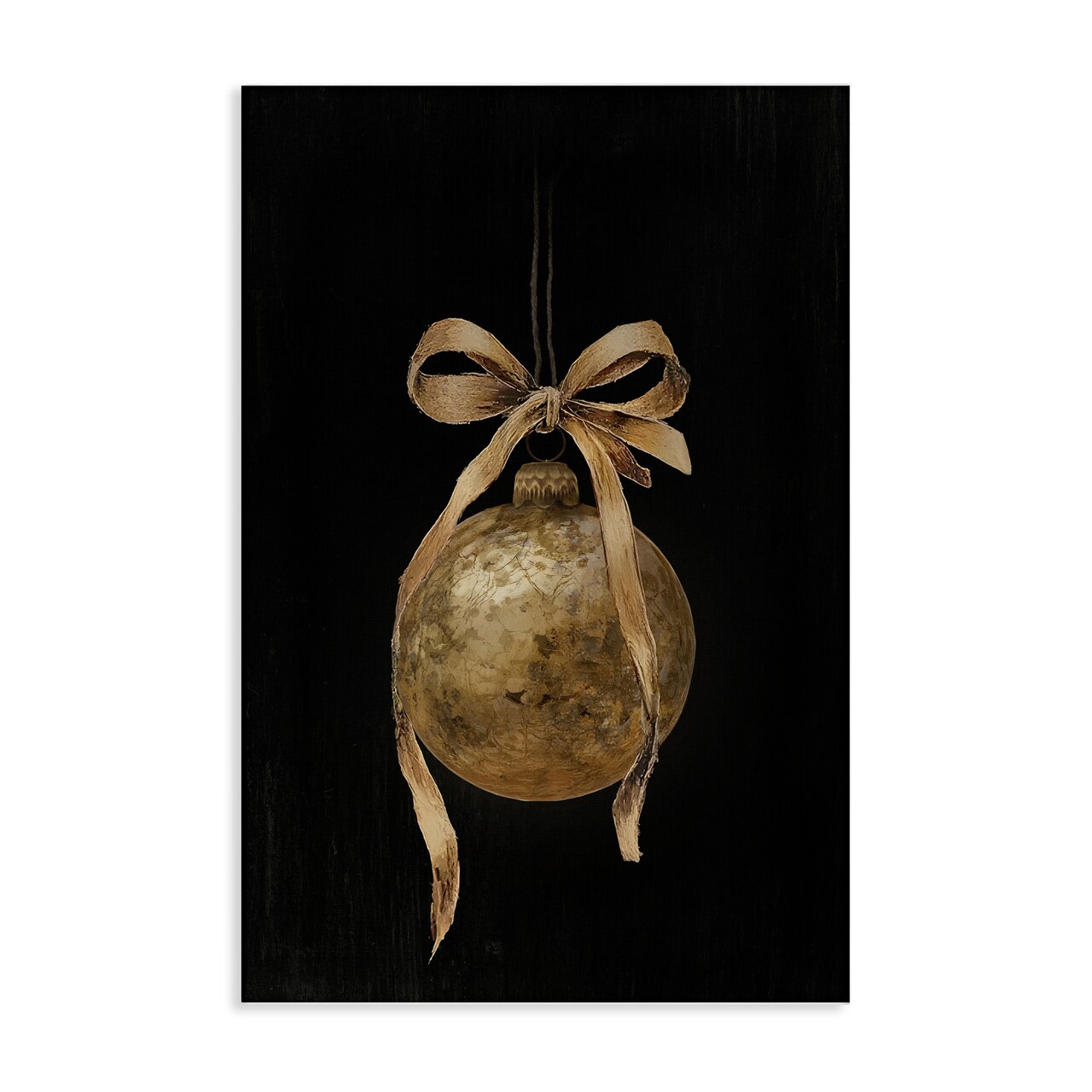 Stupell Industries Vintage Holiday Ornament on Black Canvas By Lettered and Lined